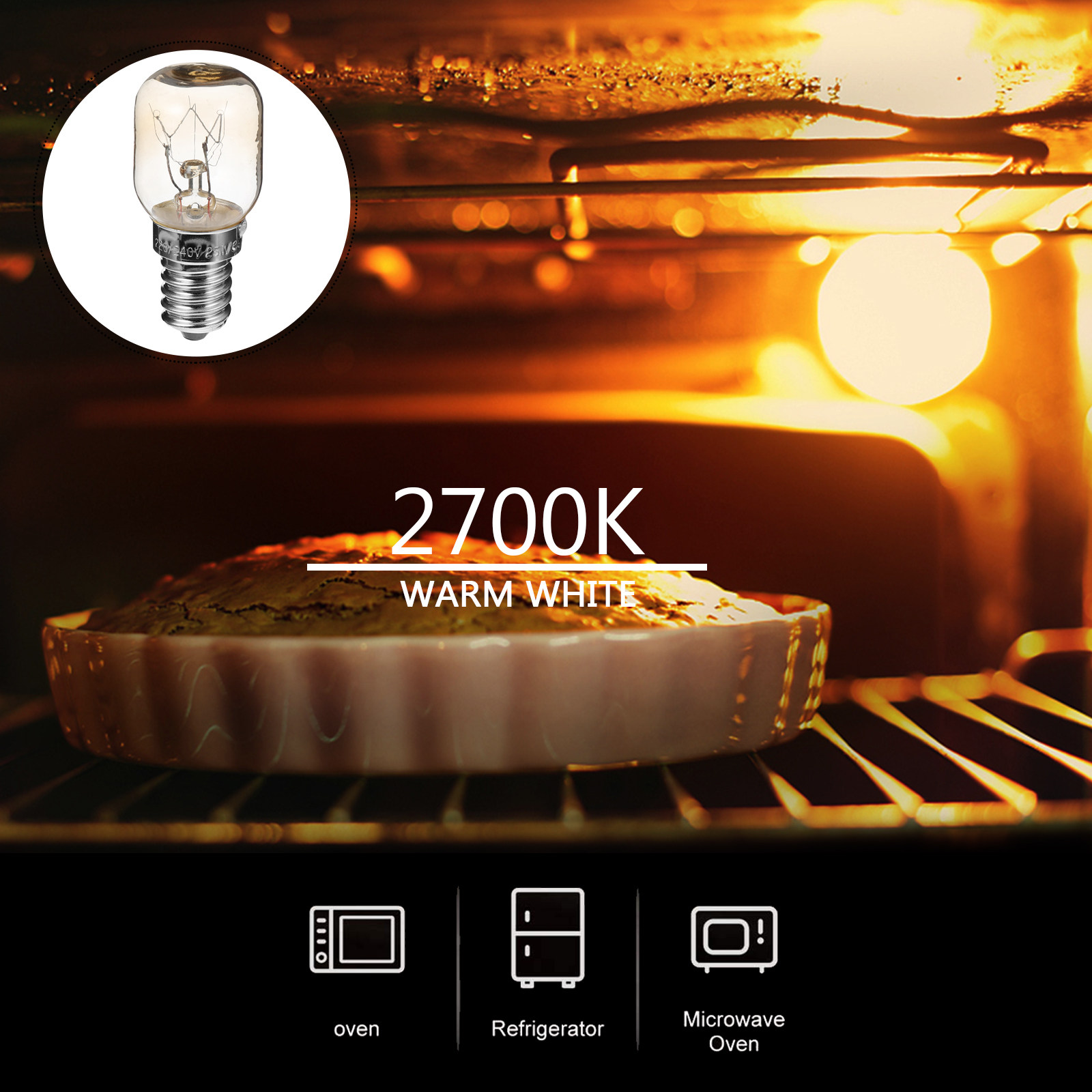 Microwave Oven - 4 Adet Isıya Dayanıklı Fırın Lambası