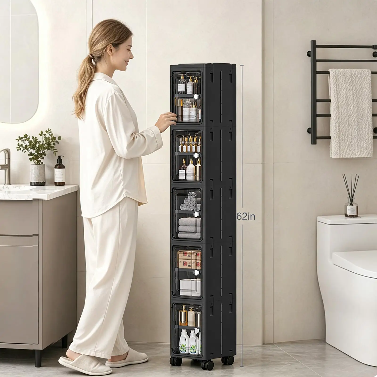 Kitchen Appliances Cabinet - 5 Katlı, Dar ve İnce Tasarımlı,